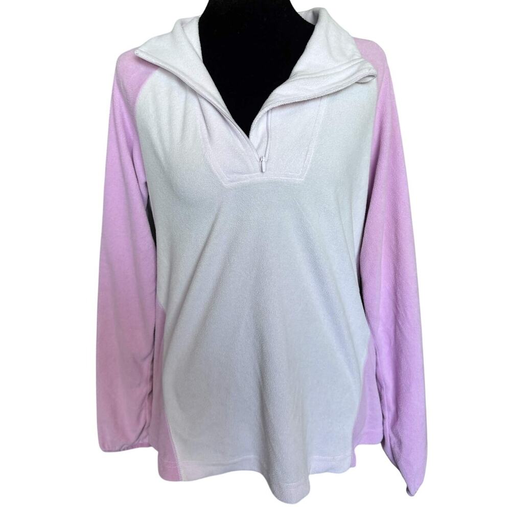 Columbia Glacial IV 1/4 Zip Fleece Pullover Microfleece Colorblock Pink Medium